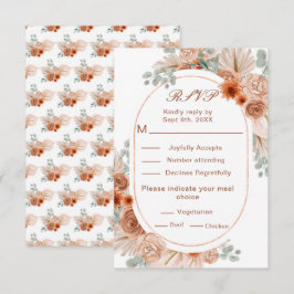 Boho Terracotta Pampas Grass RSVP