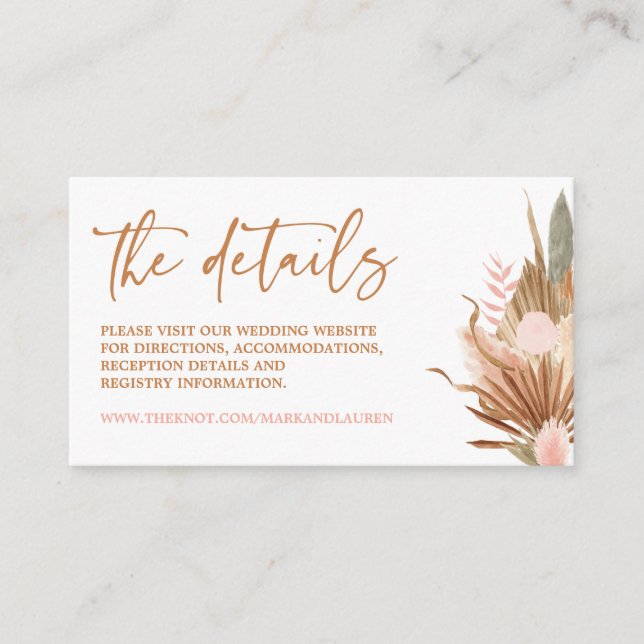 Boho Terracotta Sitio Web Información Tarjeta de G (Anverso)