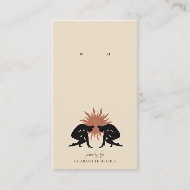 Boho Terracotta Sun Tarjetas de visualización de j (Anverso)