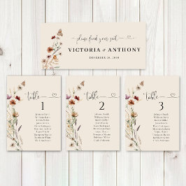 Boho Tiny Wildflower Boda Head Table Rótulo