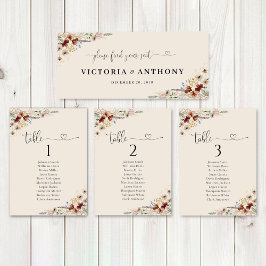 Boho Tiny Wildflower Boda Head Table Rótulo