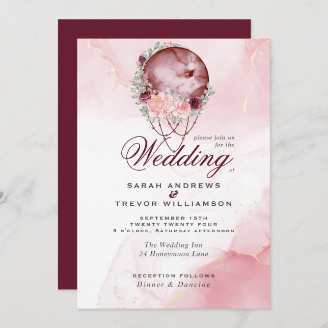 Boho todo en una invitación a la luna de cimarrón  (Anverso / Reverso)