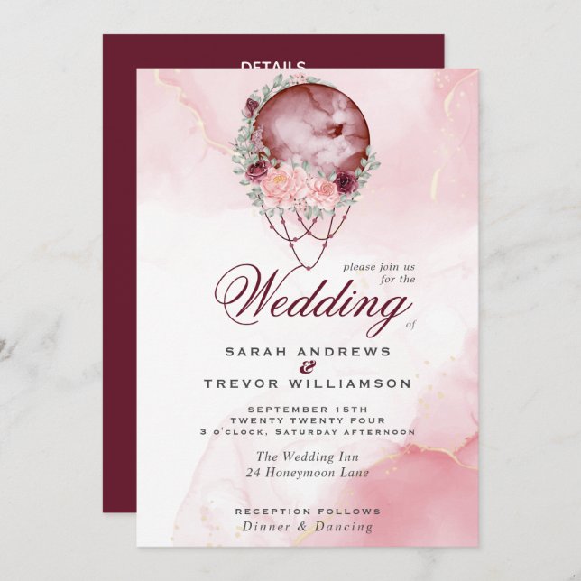 Boho todo en una invitación a la luna de cimarrón  (Anverso / Reverso)