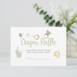 Boho Toys Tarjeta de Baby Shower Boy Diaper Raffle