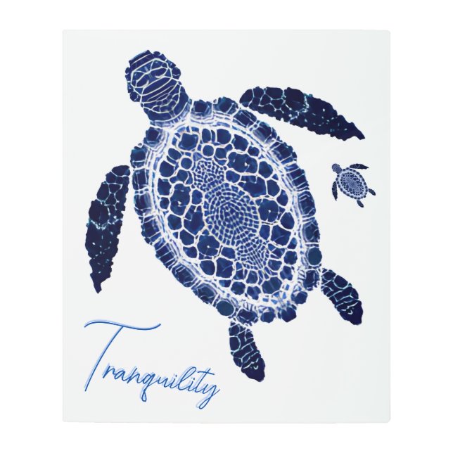 Boho Tranquilidad Tortuga marina arte Metalizado m (Anverso)