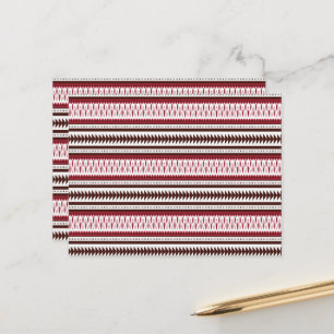Boho Tribal Tarjeta Postal Rojo Patrón Rústico Azt