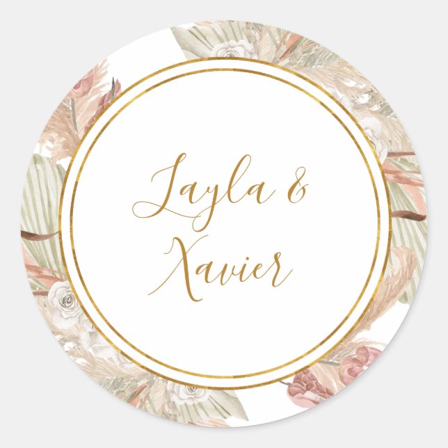 Boho Tropical Botanical | SELLOS PARA SOBRES BODAS (Anverso)