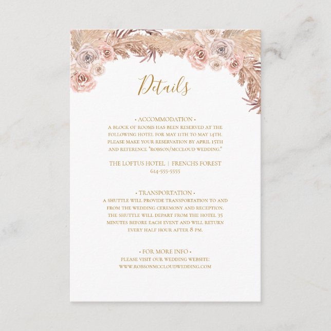 Boho Tropical Botanical | Tarjeta de inscripción d (Anverso)