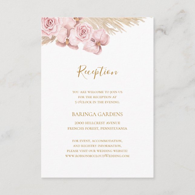 Boho Tropical Botanical | Tarjeta de recepción de  (Anverso)