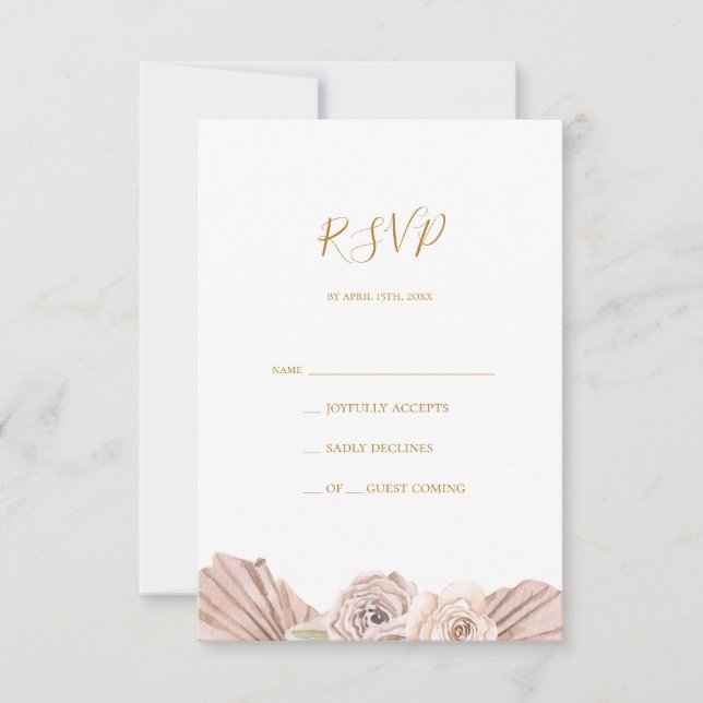 Boho Tropical Botanical | Tarjeta RSVP (Anverso)