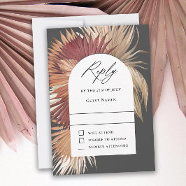 Boho Tropical Fan Palms Wedding RSVP