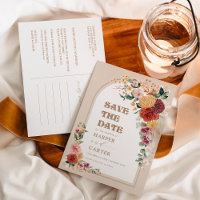 Boho tropical Floral Pampas Grass Save the Date
