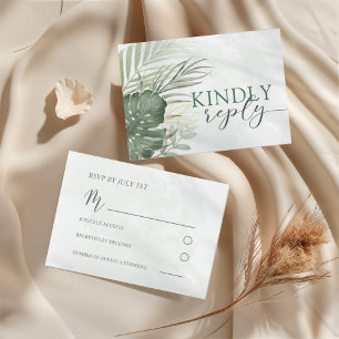Boho Tropical Watercolor Boda RSVP