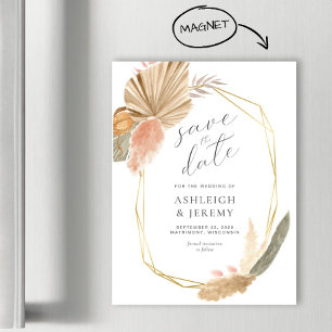 Boho Tropical Wedding Save the Date Magnetic Card