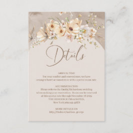 Boho verano Tarjeta de detalles de flor silvestre 