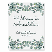 Boho Verde Hojas de Eucalipto Acuarela