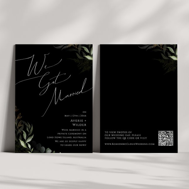 Boho Verdor Dorado | Anuncio de Elopamiento Negro (Subido por el creador)