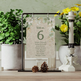 Boho Vintage Boda Botánico Floral Número de tabla