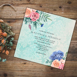 Boho Vintage Faded Green Rosas, Hydrangea Boda