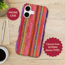 Boho Vintage Rojo Violeta Rayas -