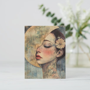 Boho Vintage Woman y Half Moon