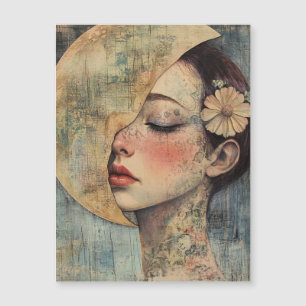 Boho Vintage Woman y Half Moon
