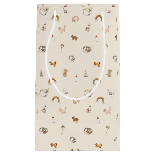 Boho Watercolor Baby Shower Pequeña Bolsa de Regal (Anverso)