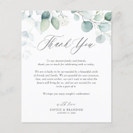 Boho Watercolor Eucalyptus deja tarjeta de agradec