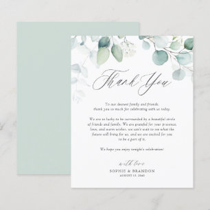 Boho Watercolor Eucalyptus deja tarjeta de agradec