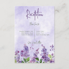 Boho Watercolor Lilac Flowers Boda de recepción