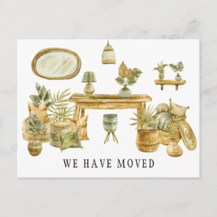 Boho Watercolor Nueva dirección Invitación de movi