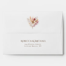 Boho Watercolor Pampas Grass Wildflower Boda