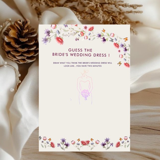 Boho Watercolor Wildflower Guess the Bride’s Dress (Subido por el creador)