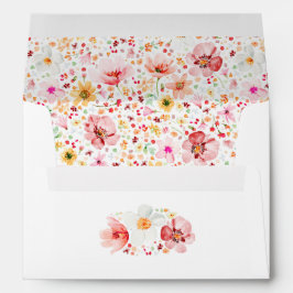 Boho Watercolor Wildflowers Pattern Elegant Blush 