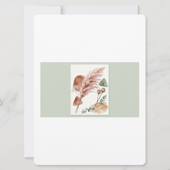 Boho Wedding Invitation | Terracotta Pampas Grass  (Anverso)