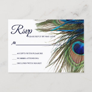 Boho Wedding RSVP de la pluma turquesa de la marin