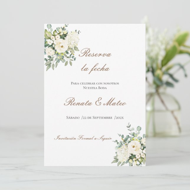 Boho Wedding Save the Date (Anverso de pie)