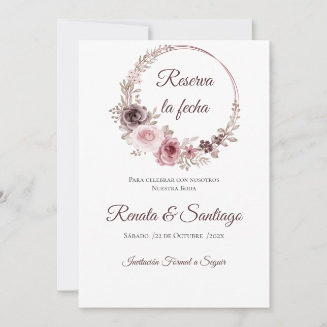 Boho Wedding Save the Date (Anverso)