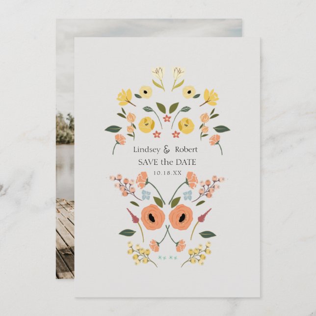 Boho Wedding Save the Date (Anverso / Reverso)