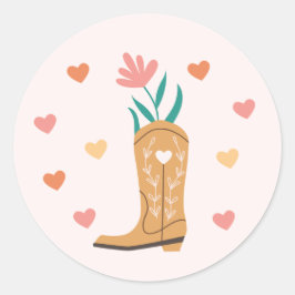 Boho Western Boot & Hearts Pegatina