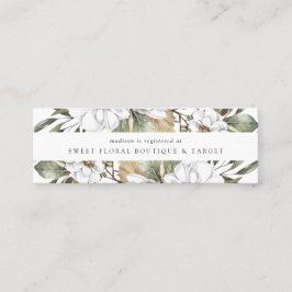 Boho White Floral Bridal Registry Insertar tarjeta