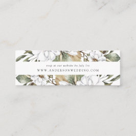 Boho White Floral Greenery Wedding Tarjetas RSVP
