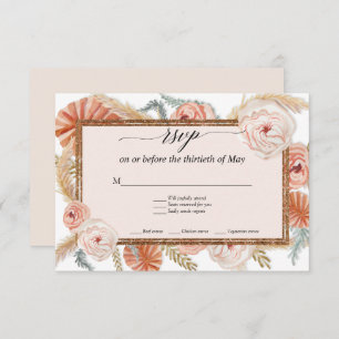 Boho White Floral Palm Tropical Pampas Grasa RSVP