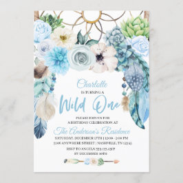 Boho Wild One Dreamcatcher Invitación a cumpleaños