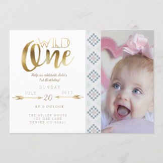 Boho Wild One | Primera invitación a la fiesta de 