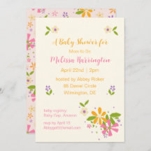 Boho Wildflower Bebé Chica Invitación a la ducha