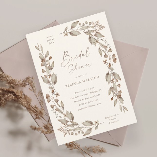 Boho Wildflower Boda Floral Bridal Shower (Boho wildflower floral elegant ivory wedding bridal shower invitation magnetic card.)