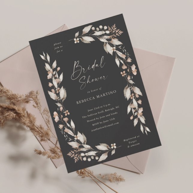 Boho Wildflower Boda Floral Bridal Shower (Boho wildflower floral elegant wedding bridal shower invitation magnetic card.)