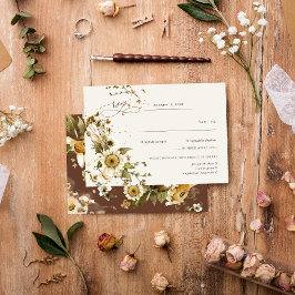 Boho Wildflower de Otoño | RSVP de Boda Terracota
