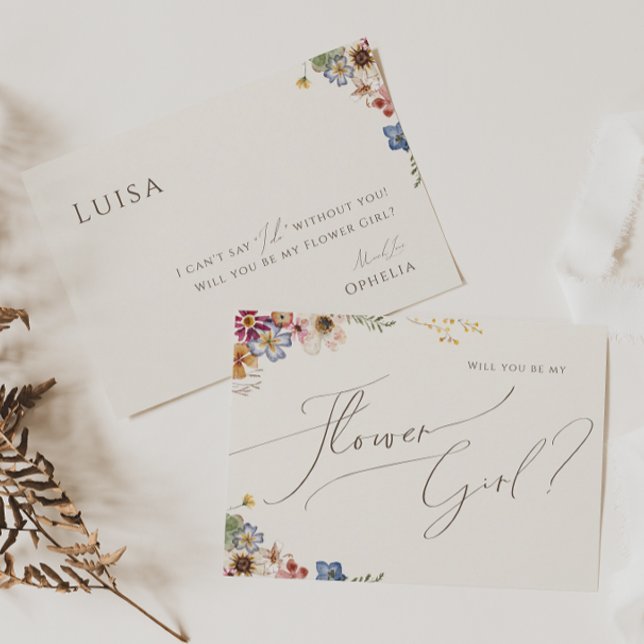 Boho Wildflower Garden | Tarjeta de chica de flor  (Subido por el creador)